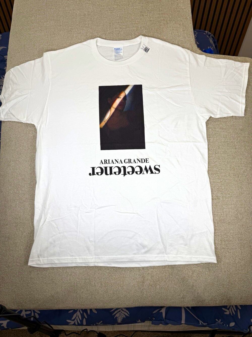 Port & Company Fan Favorite Ariana Grande Sweetener Men's L White Cotton Tee